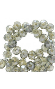 Top Glas Facett Glasschliffperlen 3x2mm rondellen Black diamond-pearl shine coating